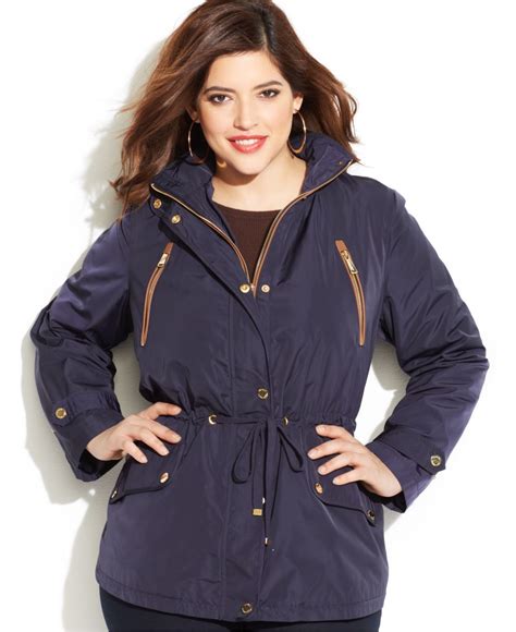 michael michael kors double face hooded 8 dark navy|ladies michael kors jackets.